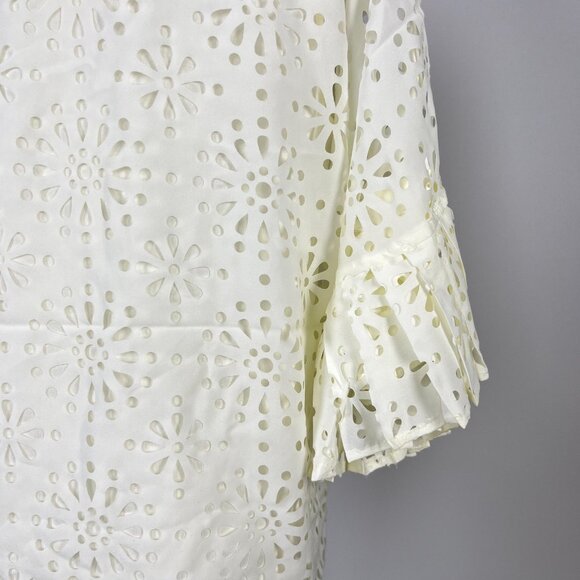 $428 NWOT See by Chloé Cream Eyelet Top Lasercut Perforated Blouse Size 40/US 6 - Picture 6 of 10